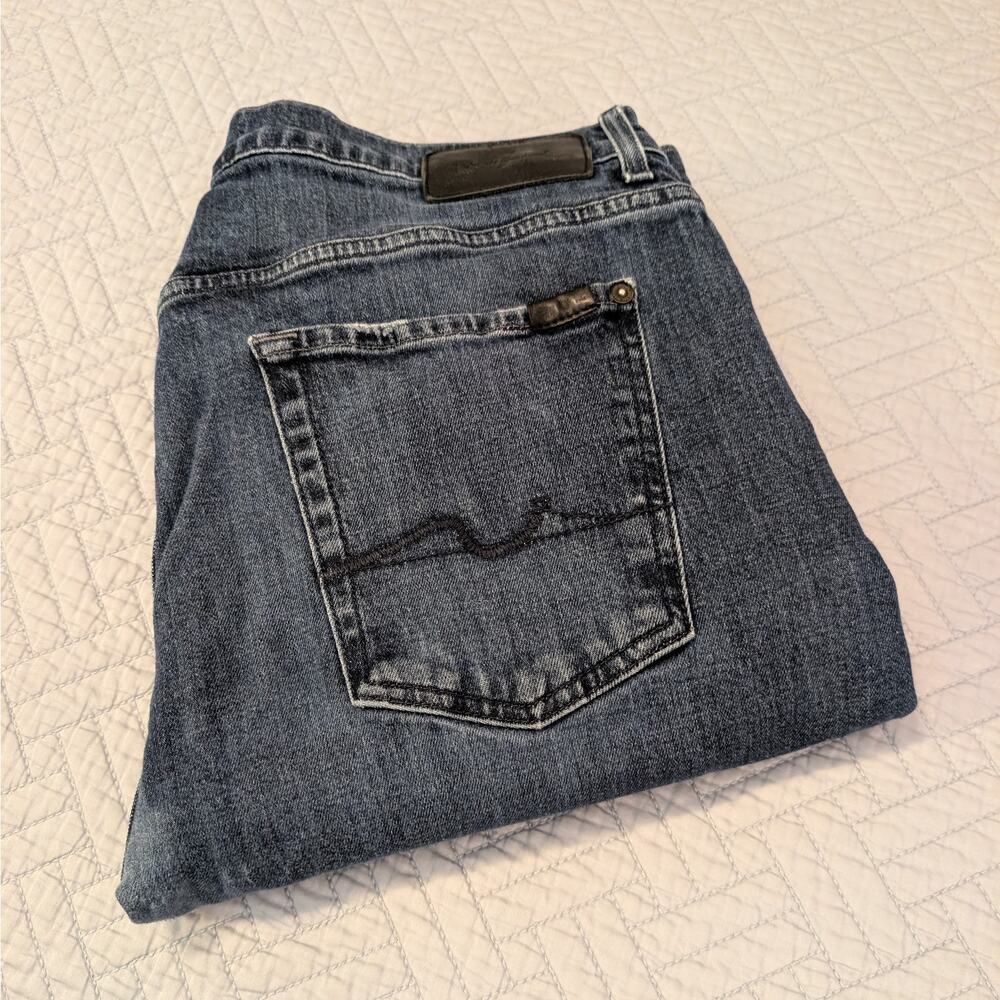 7 For All Mankind Jeans Men's Size 34 Dark Blue Brett Straight Leg (0488)